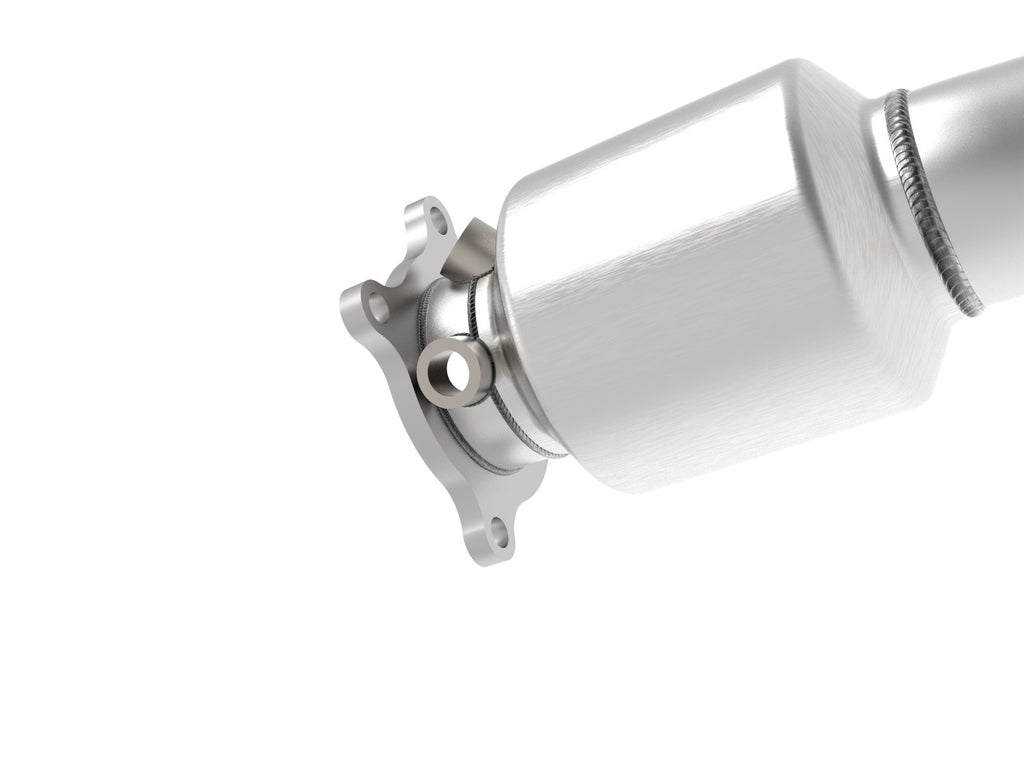 aFe Twisted Steel Down Pipe 3 IN 304 Stainless Steel w/ Cat - Audi A4/A5 2009-2016