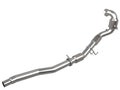 aFe Twisted Steel Down Pipe 3 IN 304 Stainless Steel w/ Cat - Volkswagen Golf R 2015-2019