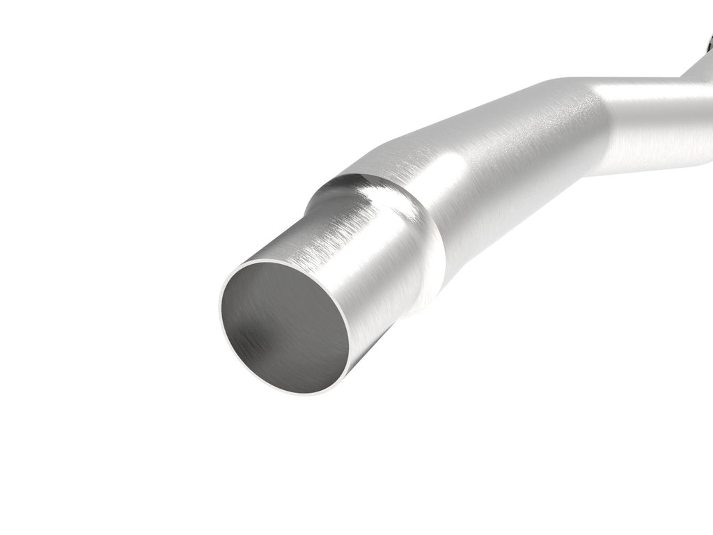 aFe Twisted Steel Down Pipe 3 IN 304 Stainless Steel w/ Cat - Volkswagen Golf R 2015-2019