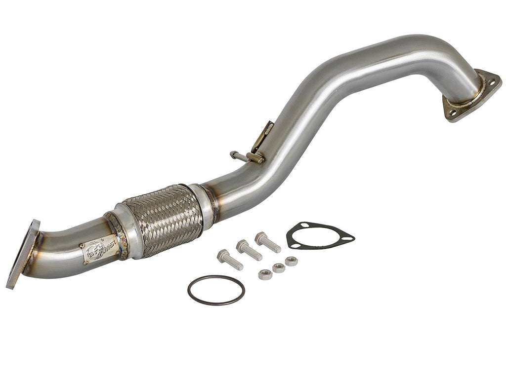 aFe Twisted Steel 2-1/2 IN 304 Stainless Steel Mid-Pipe - Honda Civic / Civic Si 2016-2021