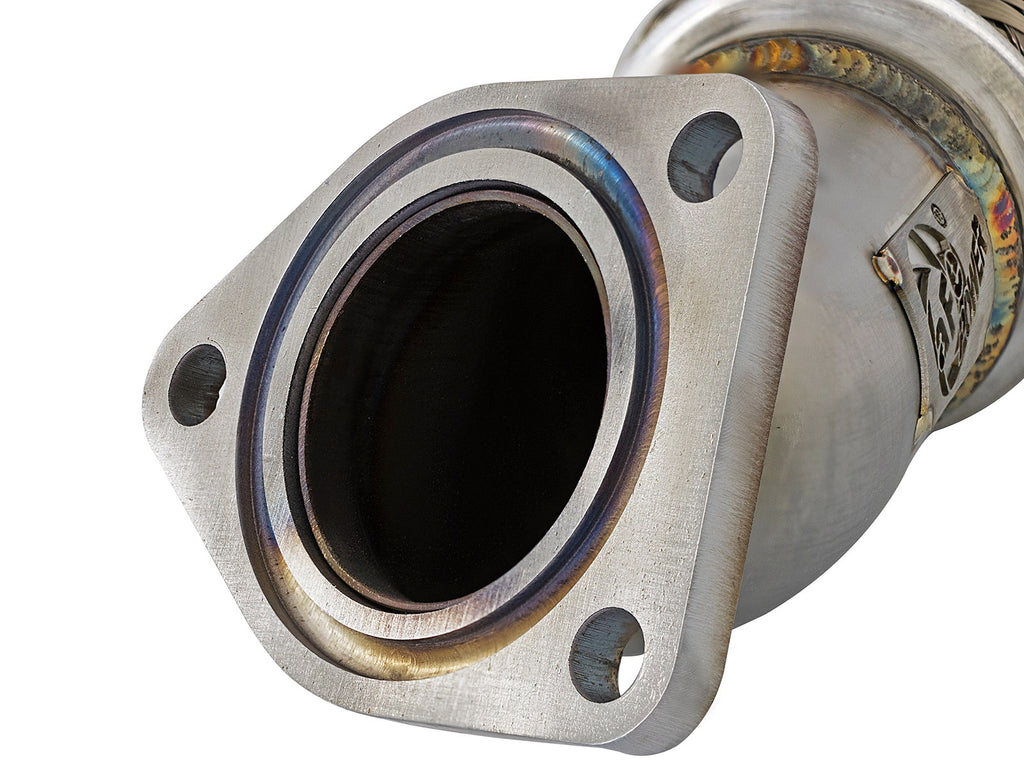 aFe Twisted Steel 2-1/2 IN 304 Stainless Steel Mid-Pipe - Honda Civic / Civic Si 2016-2021