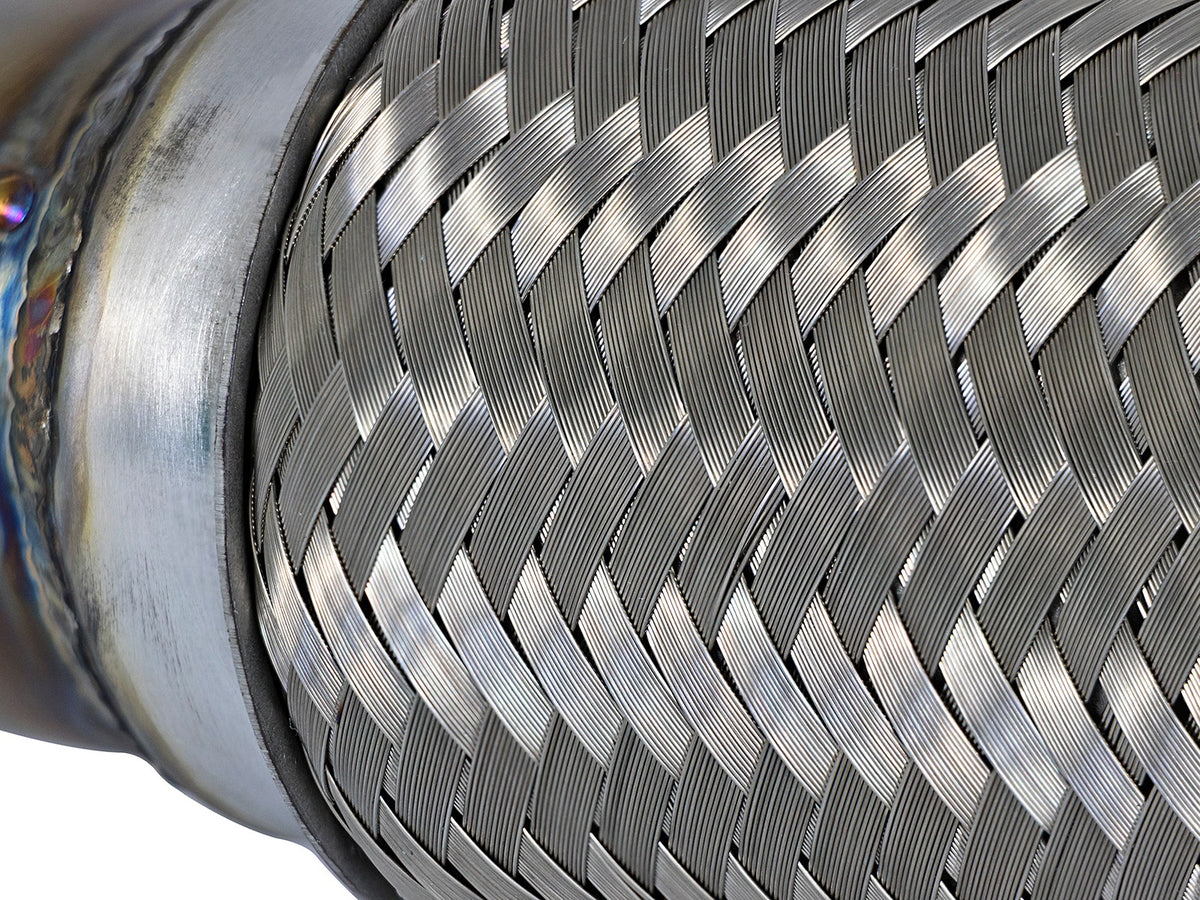 aFe Twisted Steel 2-1/2 IN 304 Stainless Steel Mid-Pipe - Honda Civic / Civic Si 2016-2021
