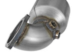 aFe Twisted Steel Down Pipe 3 IN 304 Stainless Steel w/ Cat - Hyundai Elantra 2017-2019