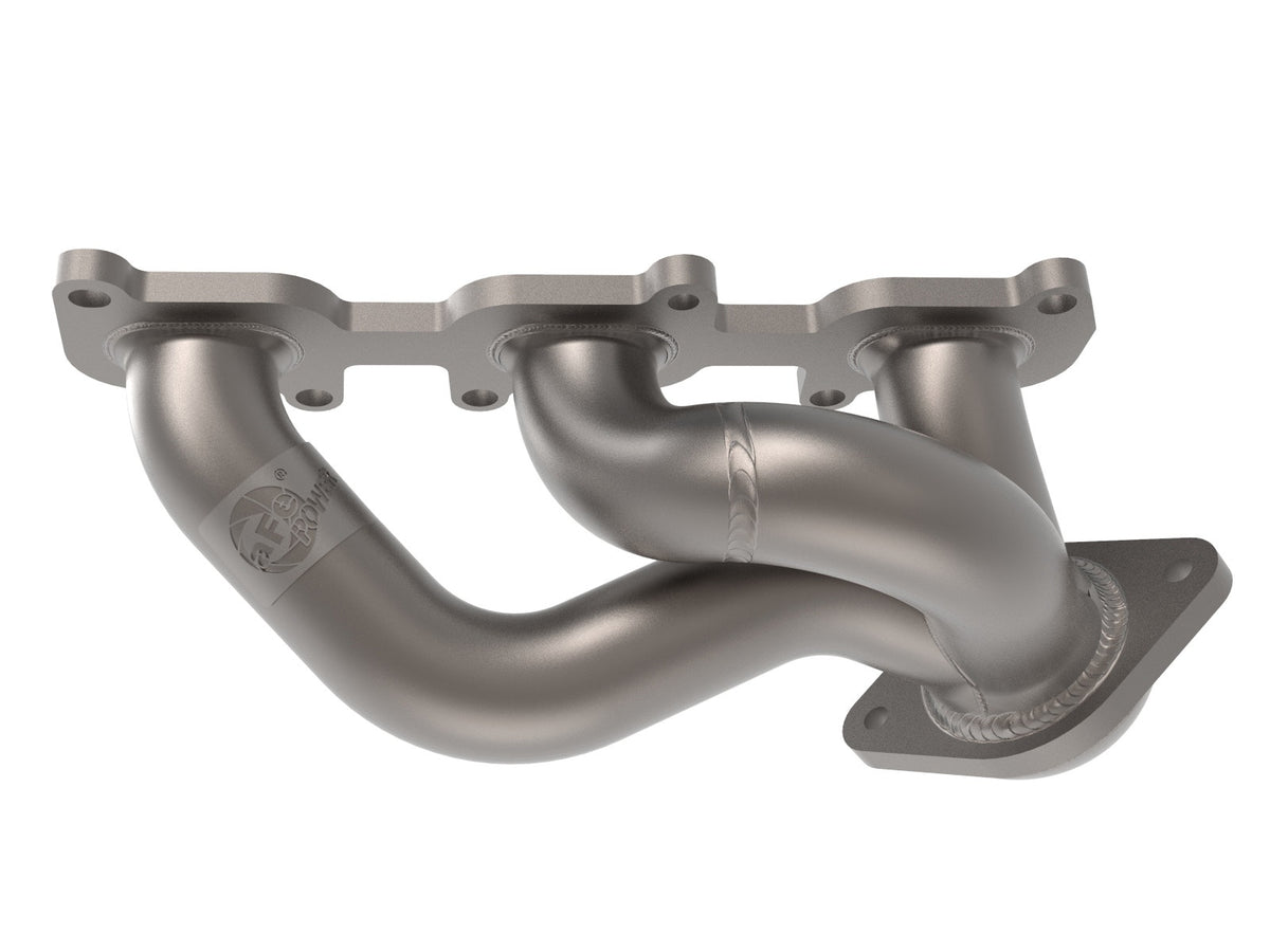 aFe Twisted Steel 409 Stainless Steel Short Tube Header w/ Titanium Ceramic Coat Finish - Ford Mustang 2011-2017