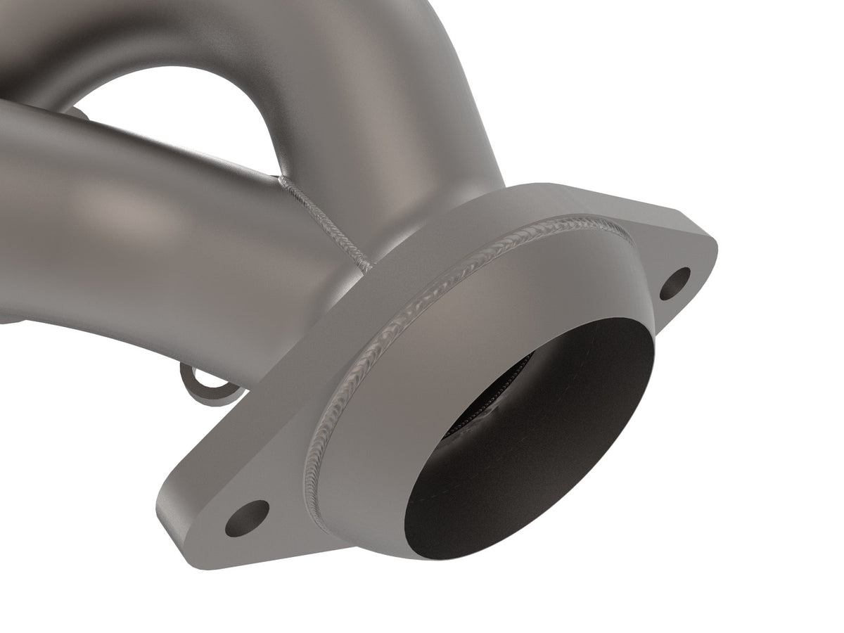 aFe Twisted Steel 409 Stainless Steel Short Tube Header w/ Titanium Ceramic Coat Finish - Ford Mustang 2011-2017