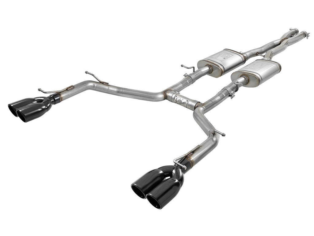 aFe MACH Force-Xp 2-1/2 IN 304 Stainless Steel Cat-Back Exhaust System w/ Quad Black Tips - Dodge Challenger 2015-2023