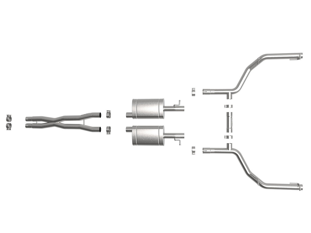 aFe MACH Force-Xp 2-1/2 IN 304 Stainless Steel Cat-Back Exhaust System - Dodge Charger/Chrysler 300 2015-2023