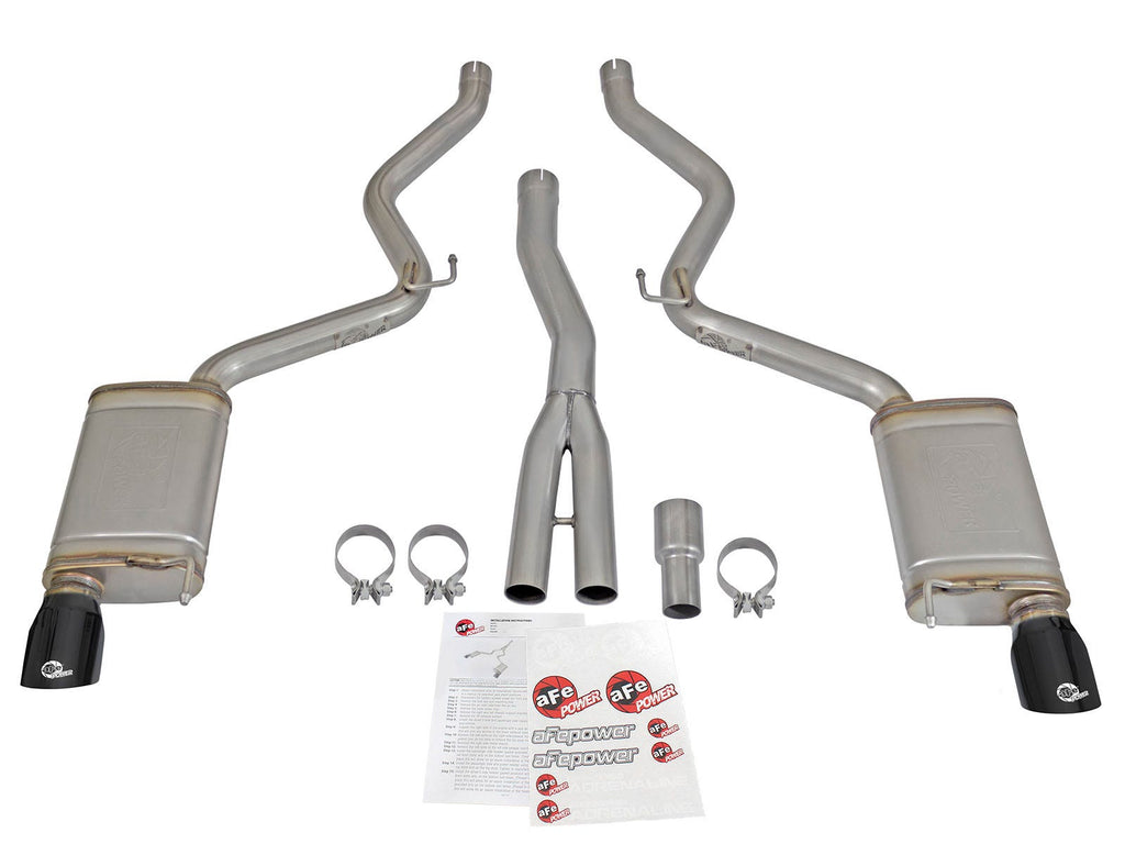 aFe MACH Force-Xp 3 IN to 2-1/2 IN 304 Stainless Steel Cat-Back Exhaust System - Ford Mustang 2015-2023