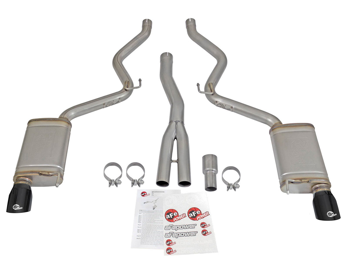 aFe MACH Force-Xp 3 IN to 2-1/2 IN 304 Stainless Steel Cat-Back Exhaust System - Ford Mustang 2015-2023