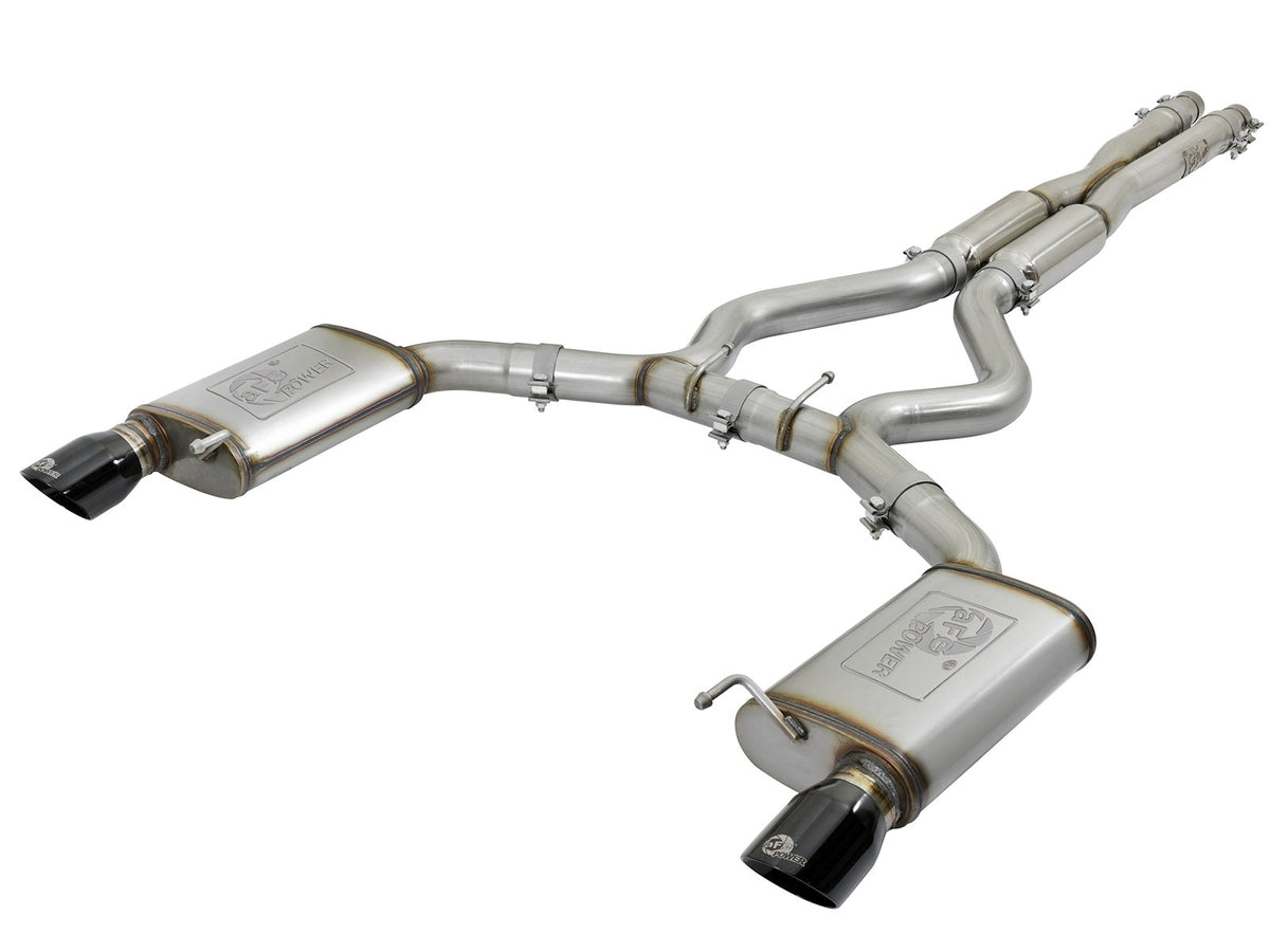 aFe MACH Force-Xp 304 Stainless Steel 3 IN Cat-Back Exhaust System Black - Ford Mustang 2015-2017