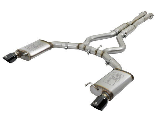 aFe MACH Force-Xp 304 Stainless Steel 3 IN Cat-Back Exhaust System Black - Ford Mustang 2015-2017