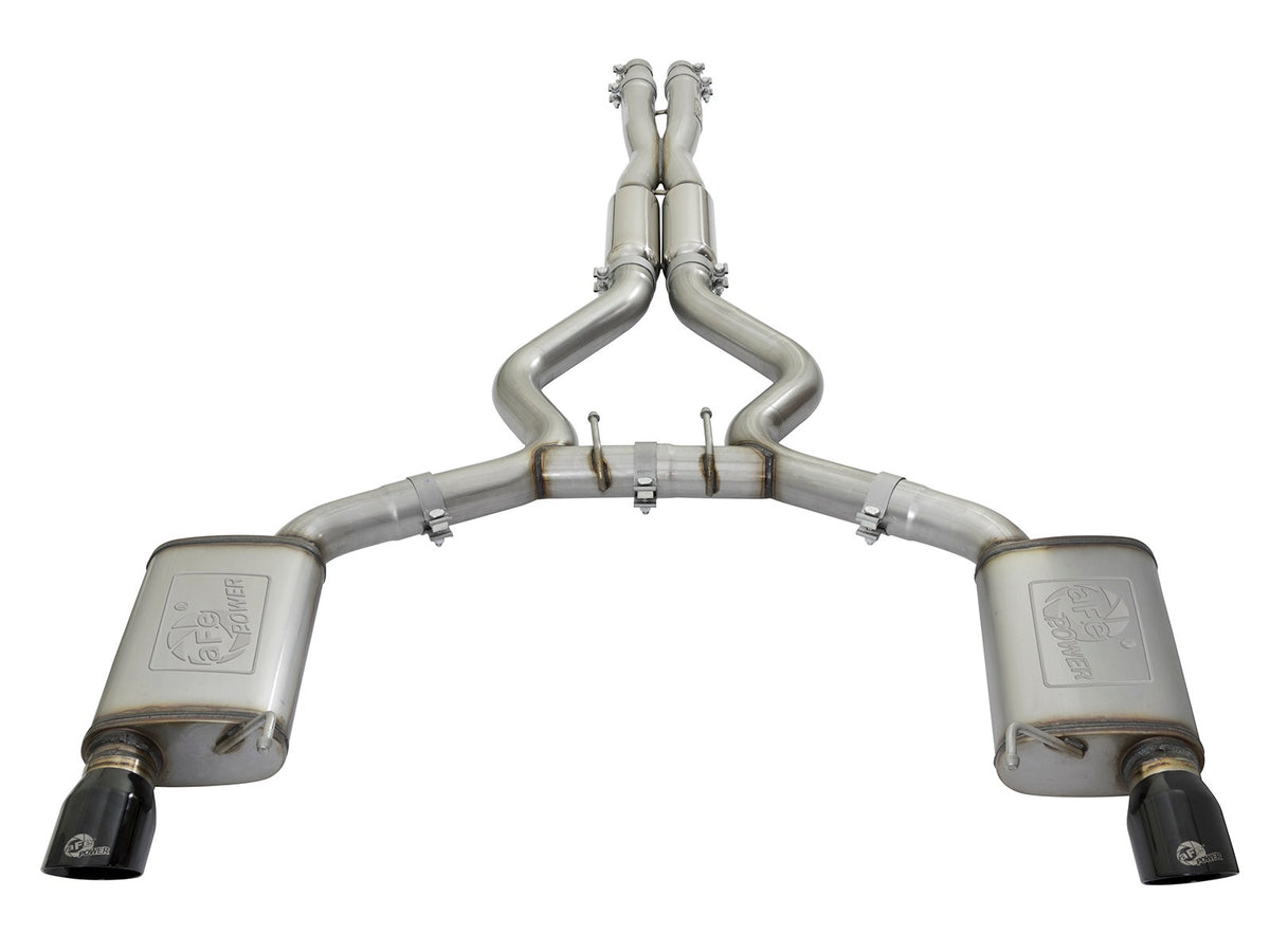 aFe MACH Force-Xp 304 Stainless Steel 3 IN Cat-Back Exhaust System Black - Ford Mustang 2015-2017