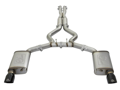 aFe MACH Force-Xp 304 Stainless Steel 3 IN Cat-Back Exhaust System Black - Ford Mustang 2015-2017