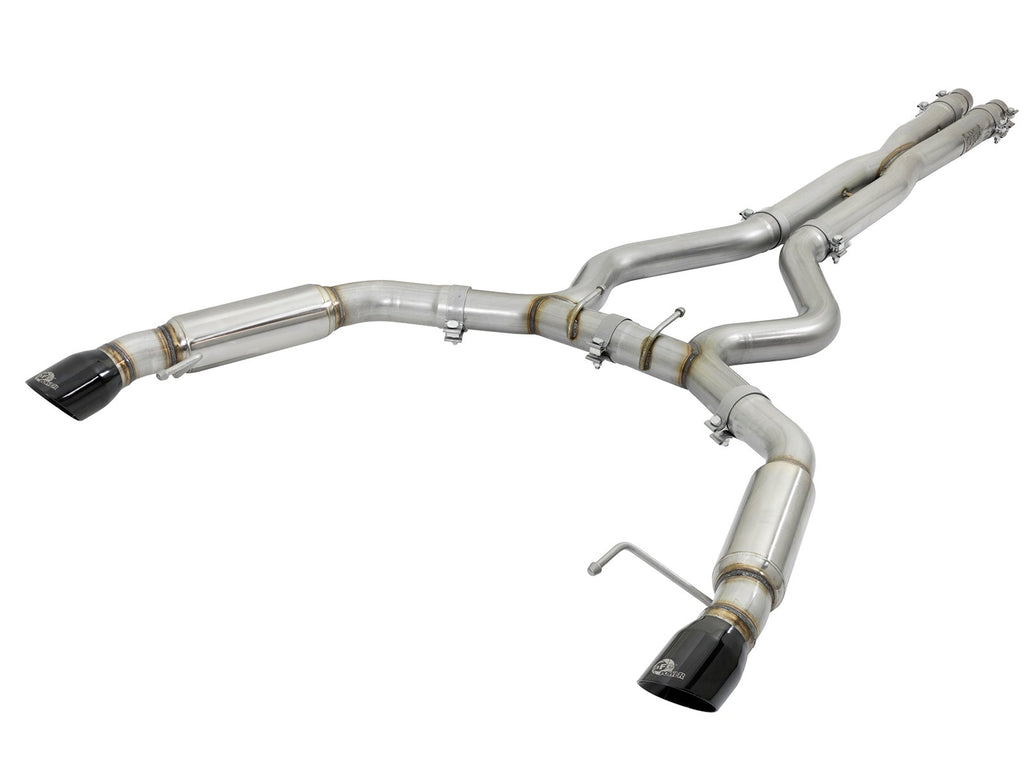 aFe MACH Force-Xp 304 Stainless Steel 3 IN Cat-Back Exhaust System Black - Ford Mustang 2015-2017