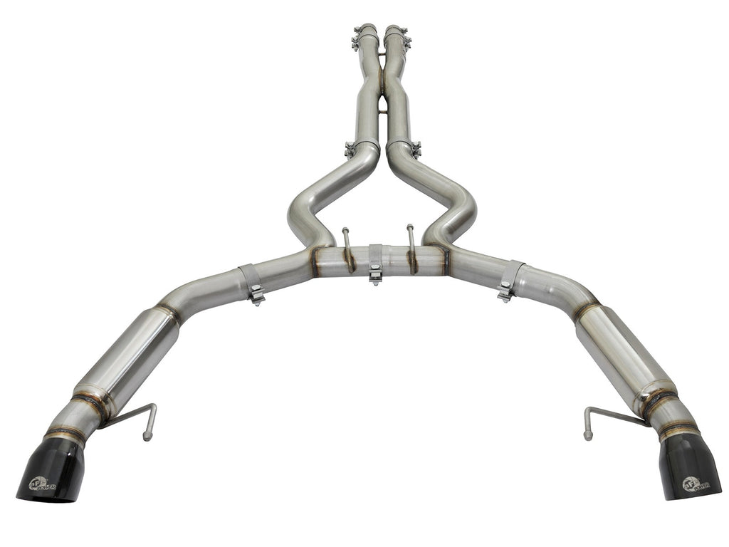 aFe MACH Force-Xp 304 Stainless Steel 3 IN Cat-Back Exhaust System Black - Ford Mustang 2015-2017