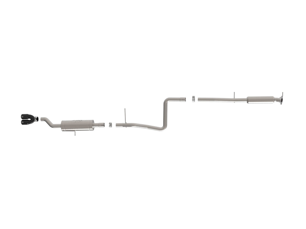 aFe Takeda 2-1/4 IN 304 Stainless Steel Cat-Back Exhaust System w/ Black Tips - Ford Fiesta (Sedan) 2014-2019