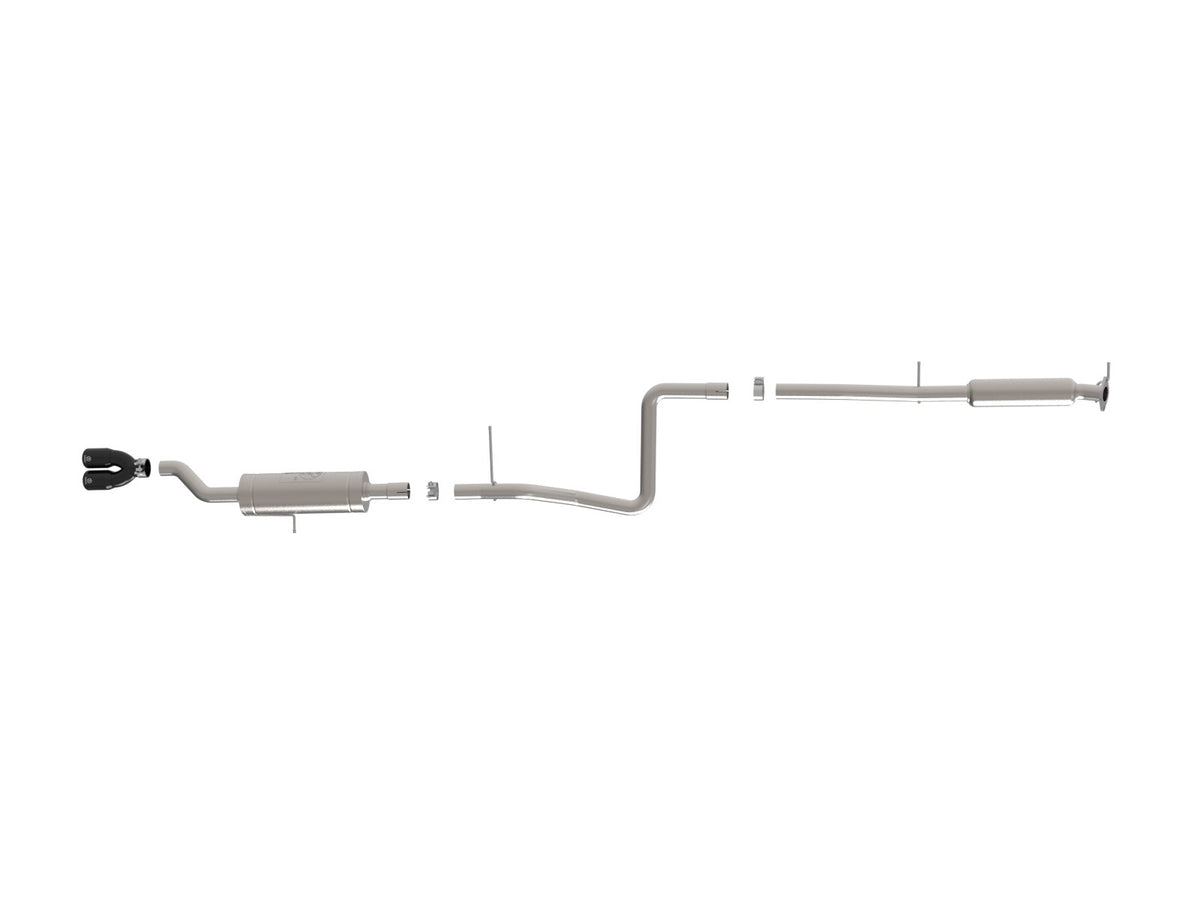 aFe Takeda 2-1/4 IN 304 Stainless Steel Cat-Back Exhaust System w/ Black Tips - Ford Fiesta (Sedan) 2014-2019