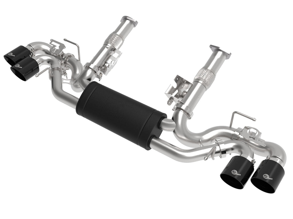 aFe MACH Force-Xp 304 Stainless Steel Cat-Back Exhaust w/ Muffler Black (w/ NPP) - Chevrolet Corvette (C8) 2020-2026
