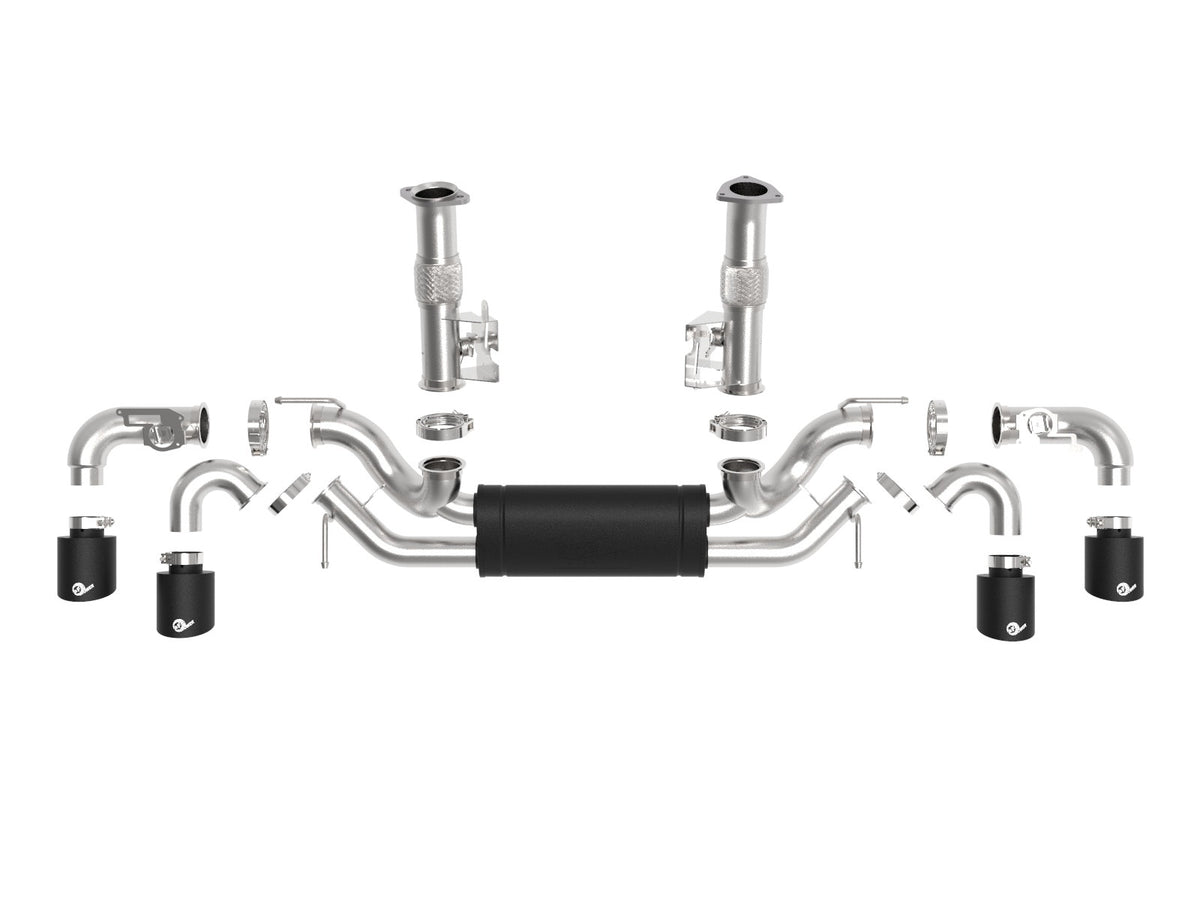 aFe MACH Force-Xp 304 Stainless Steel Cat-Back Exhaust w/ Muffler Black (w/ NPP) - Chevrolet Corvette (C8) 2020-2026