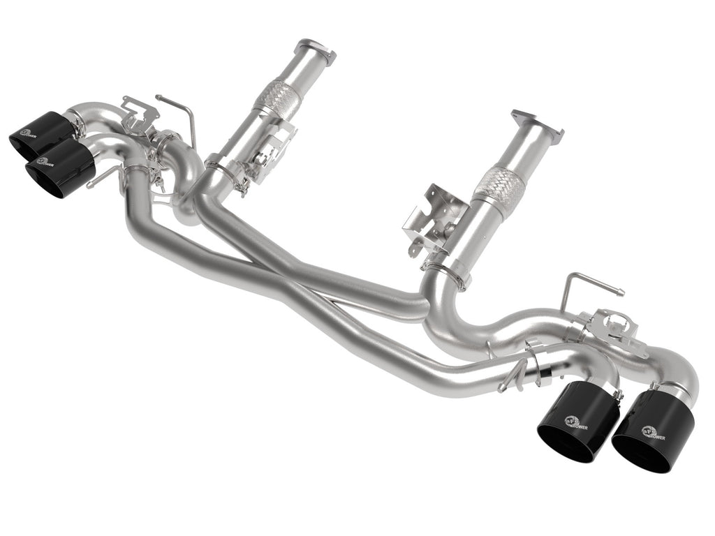 aFe MACH Force-Xp 304 Stainless Steel Cat-Back Exhaust w/o Muffler Black (w/ NPP) - Chevrolet Corvette (C8) 2020-2026