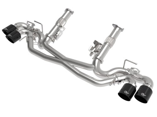 aFe MACH Force-Xp 304 Stainless Steel Cat-Back Exhaust w/o Muffler Black (w/ NPP) - Chevrolet Corvette (C8) 2020-2026