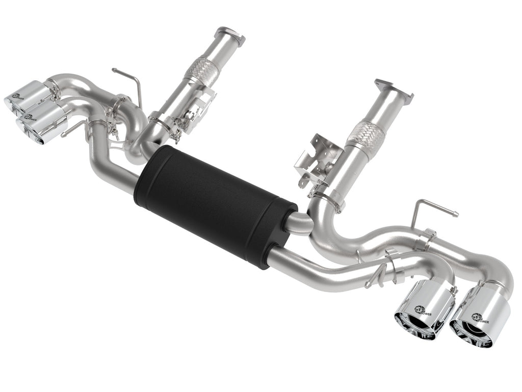 aFe MACH Force-Xp 304 Stainless Steel Cat-Back Exhaust w/ Muffler Polished (No NPP) - Chevrolet Corvette (C8) 2020-2026