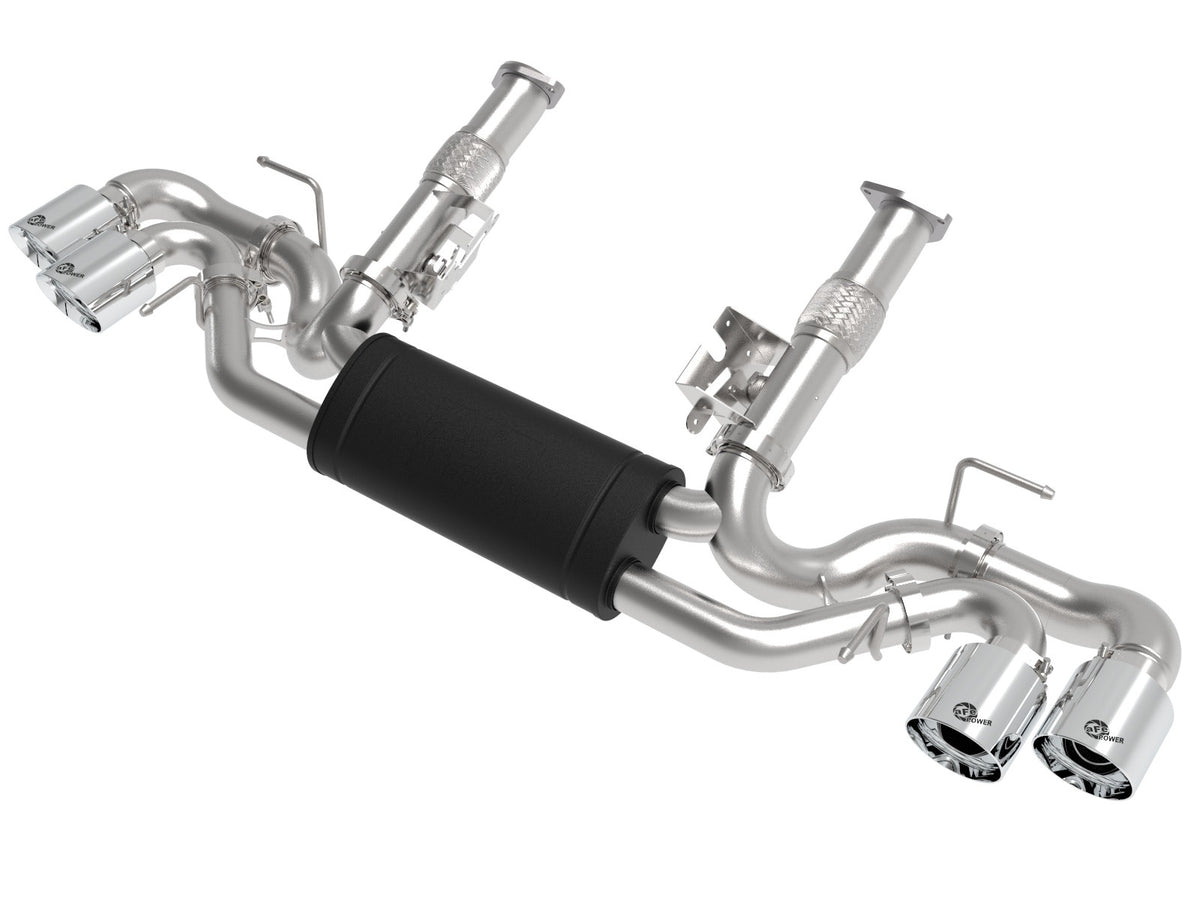 aFe MACH Force-Xp 304 Stainless Steel Cat-Back Exhaust w/ Muffler Polished (No NPP) - Chevrolet Corvette (C8) 2020-2026