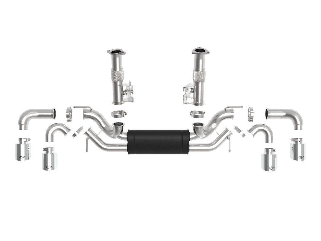 aFe MACH Force-Xp 304 Stainless Steel Cat-Back Exhaust w/ Muffler Polished (No NPP) - Chevrolet Corvette (C8) 2020-2026