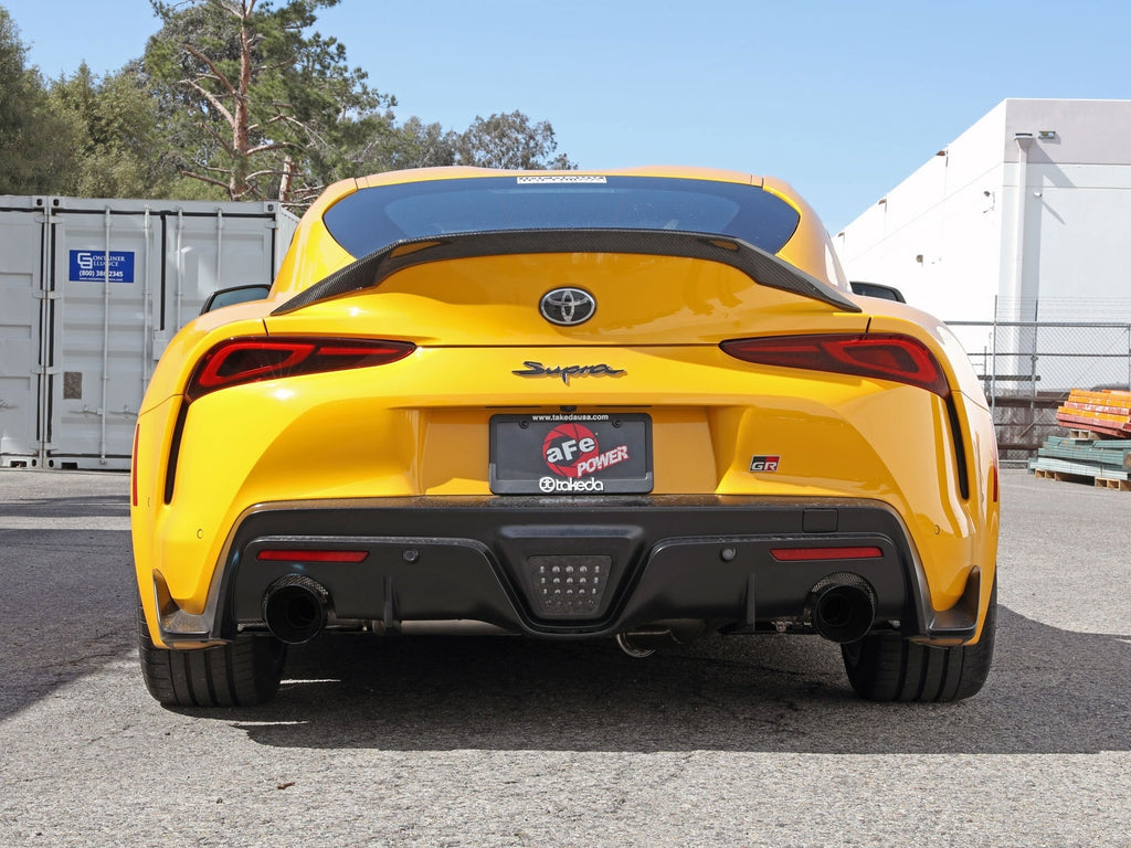 aFe Takeda 2-1/2 IN to 3 IN 304 Stainless Steel Cat-Back Exhaust System w/ Black Tip - Toyota GR Supra (A90) 2021-2024