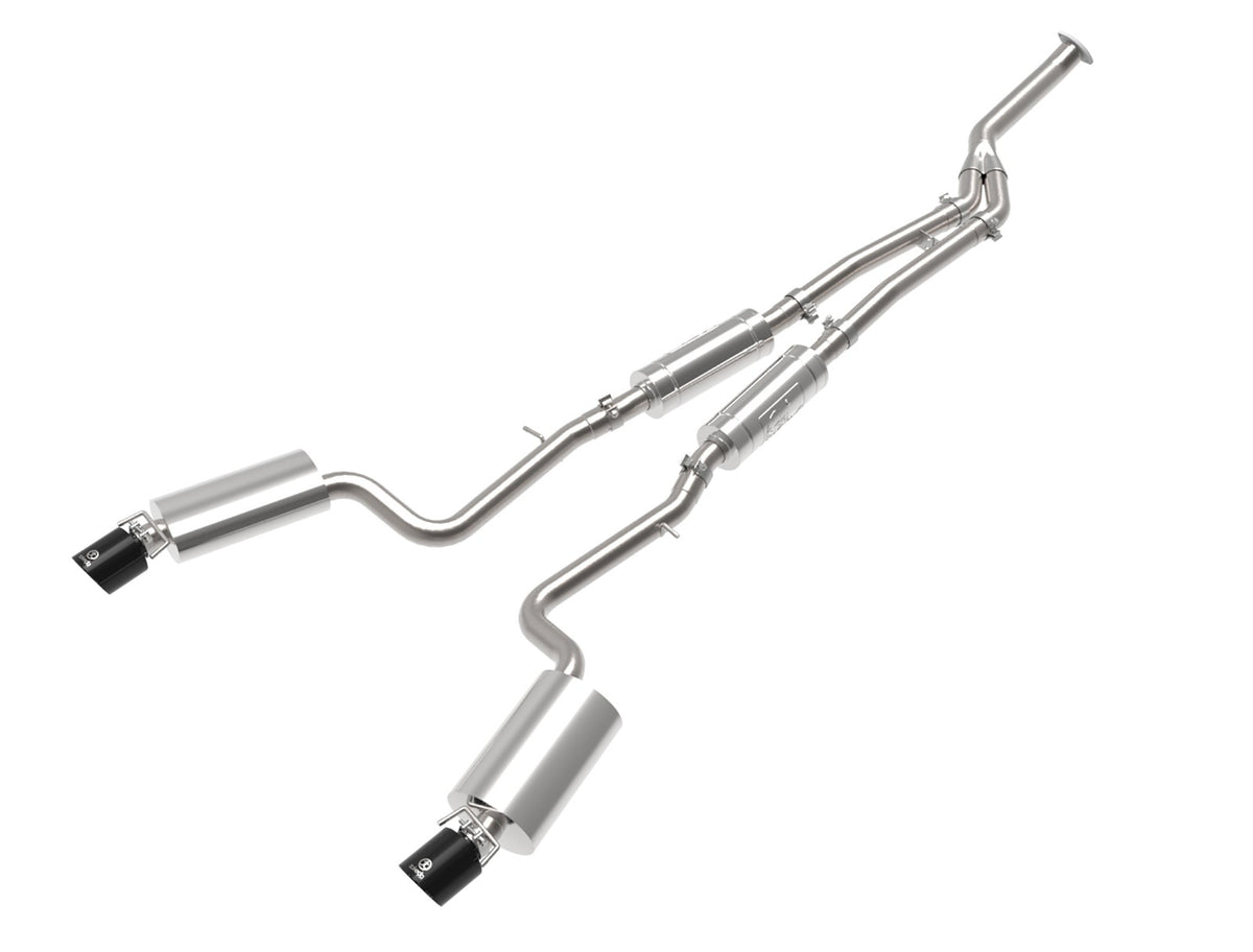 aFe Takeda 3 IN to 2-1/2 IN 304 Stainless Steel Cat-Back Exhaust System w/ Black Tip - Lexus IS200t 2016-2017/IS300 2018-2023