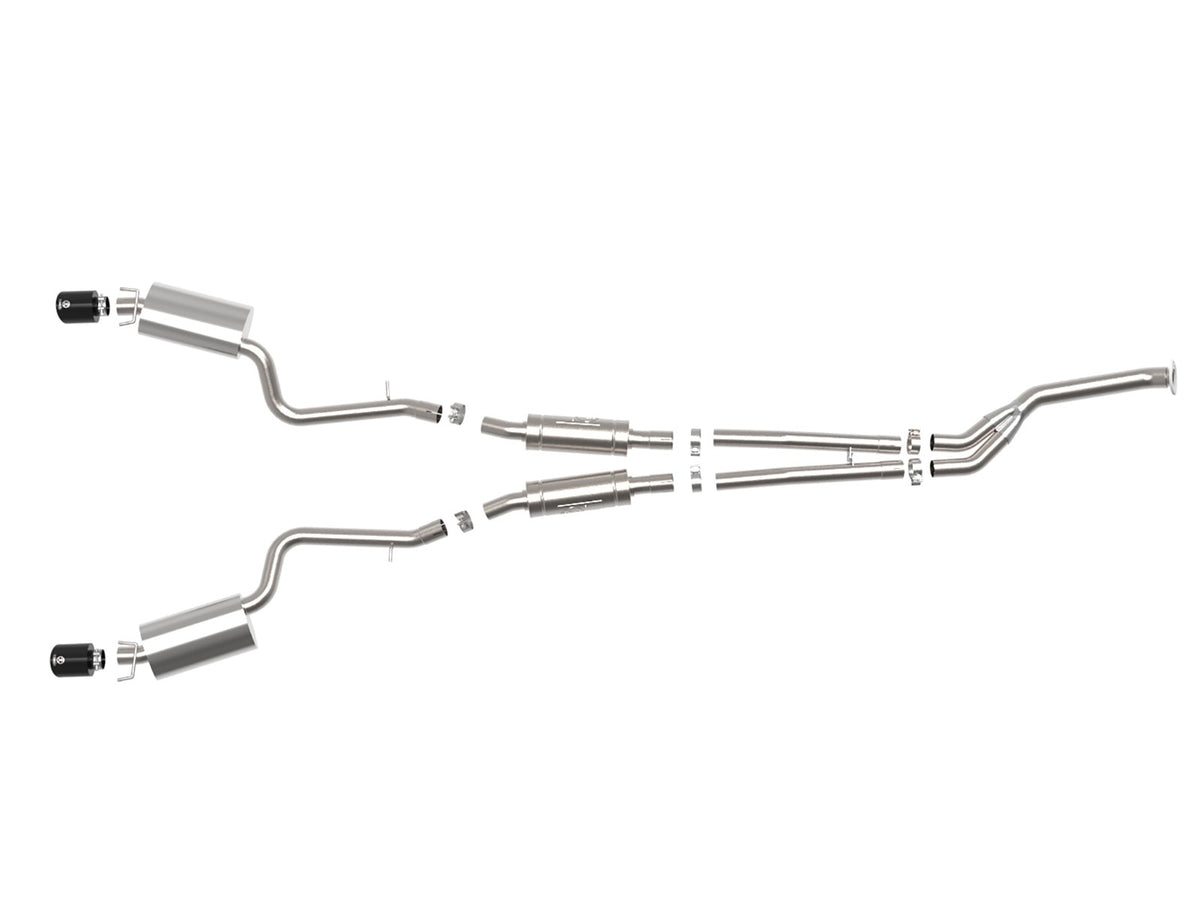 aFe Takeda 3 IN to 2-1/2 IN 304 Stainless Steel Cat-Back Exhaust System w/ Black Tip - Lexus IS200t 2016-2017/IS300 2018-2023