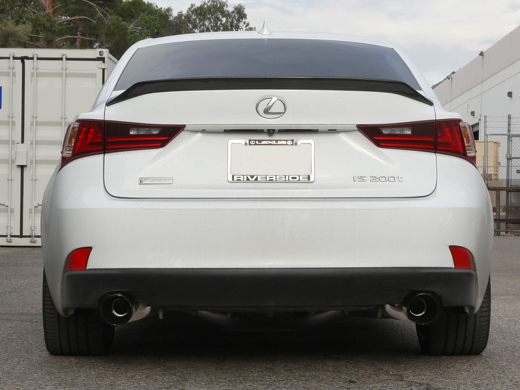 aFe Takeda 3 IN to 2-1/2 IN 304 Stainless Steel Cat-Back Exhaust System w/ Black Tip - Lexus IS200t 2016-2017/IS300 2018-2023