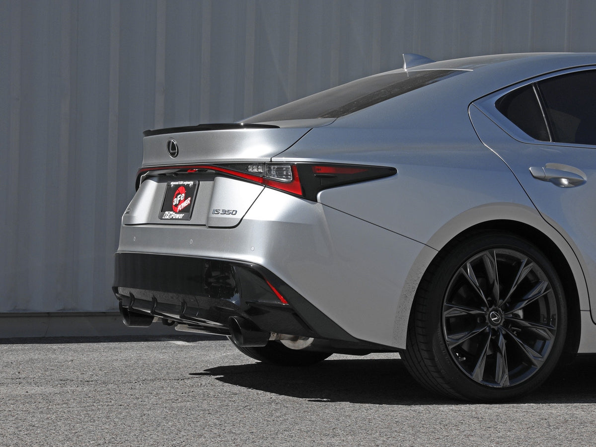 aFe Takeda 2-1/2 IN 304 Stainless Steel Axle-Back Exhaust System w/ Black Tip - Lexus IS350 2014-2023