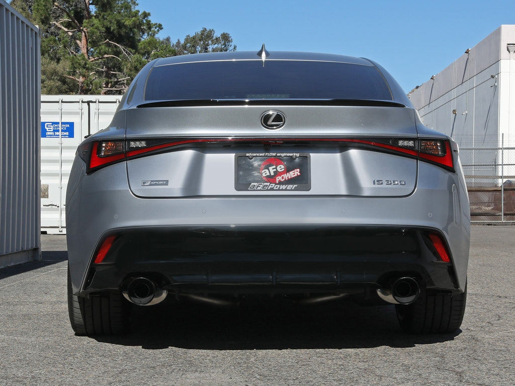 aFe Takeda 2-1/2 IN 304 Stainless Steel Axle-Back Exhaust System w/ Black Tip - Lexus IS350 2014-2023