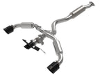aFe Gemini XV 3 IN to 2-1/2 IN 304 Stainless Steel Cat-Back Exhaust System w/ Cut-Out Black - Toyota GR Corolla 2023-2026