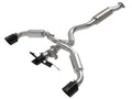 aFe Gemini XV 3 IN to 2-1/2 IN 304 Stainless Steel Cat-Back Exhaust System w/ Cut-Out Black - Toyota GR Corolla 2023-2026