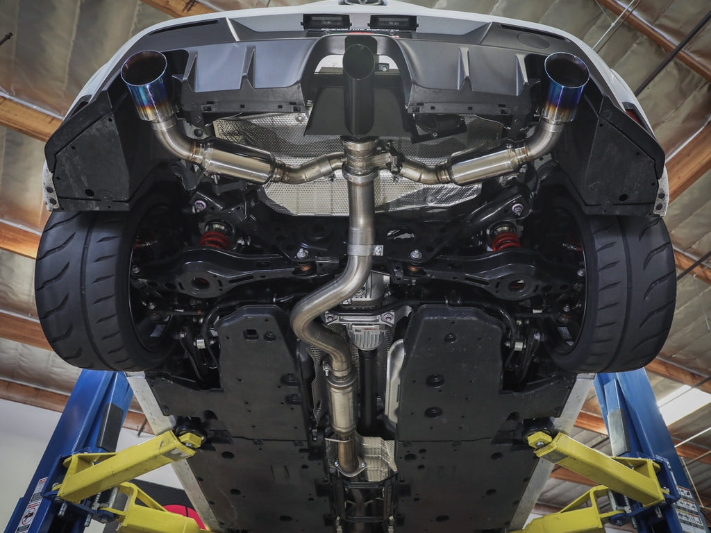 aFe Gemini XV 3 IN to 2-1/2 IN 304 Stainless Steel Cat-Back Exhaust System w/ Cut-Out Black - Toyota GR Corolla 2023-2026