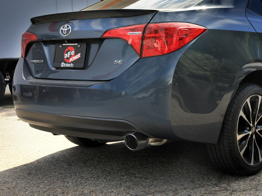 aFe Takeda 2-1/2 IN 304 Stainless Steel Axle-Back Exhaust System w/ Black Tip - Toyota Corolla 2014-2019