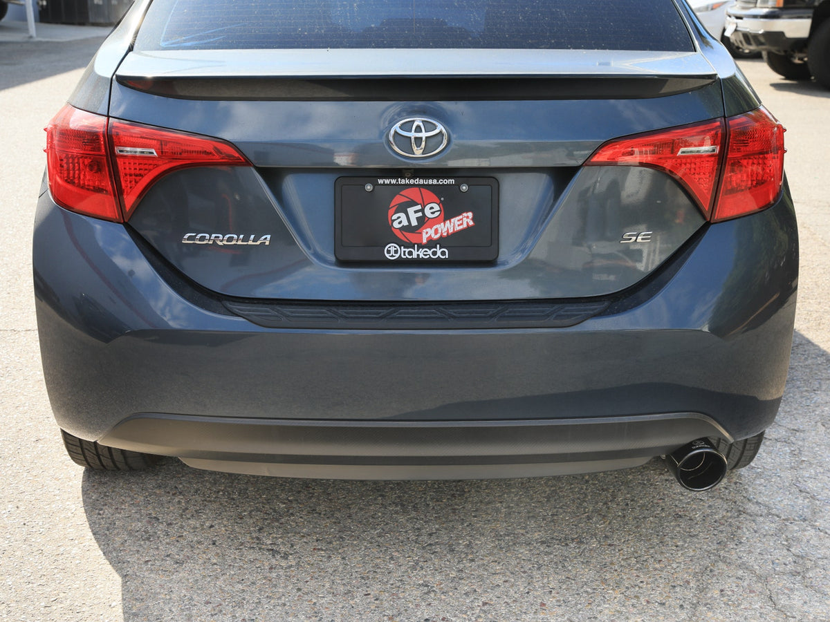 aFe Takeda 2-1/2 IN 304 Stainless Steel Axle-Back Exhaust System w/ Black Tip - Toyota Corolla 2014-2019