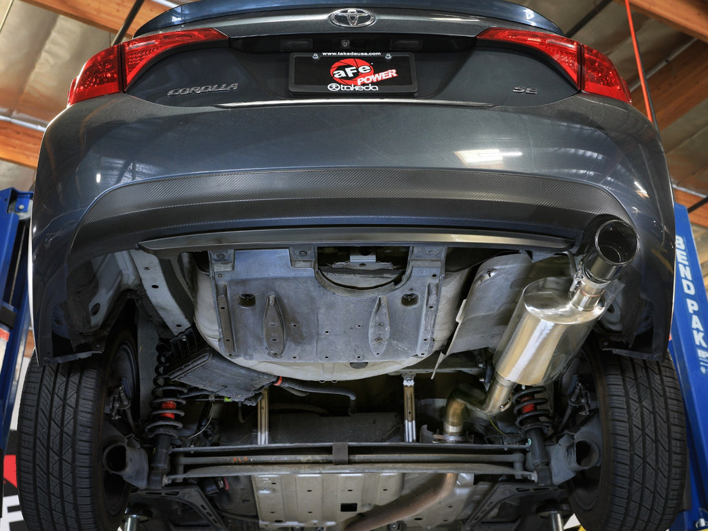 aFe Takeda 2-1/2 IN 304 Stainless Steel Axle-Back Exhaust System w/ Black Tip - Toyota Corolla 2014-2019