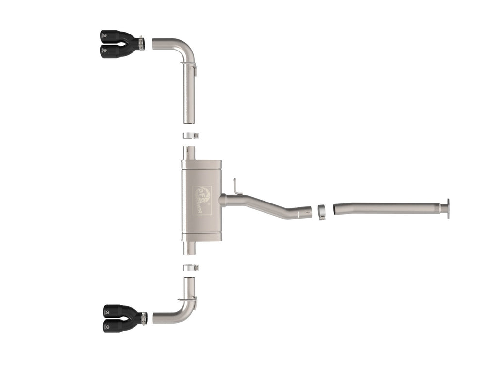 aFe Takeda 2-1/2 IN 304 Stainless Steel Cat-Back Exhaust System w/ Black Tip - Lexus NX250 2022-2025