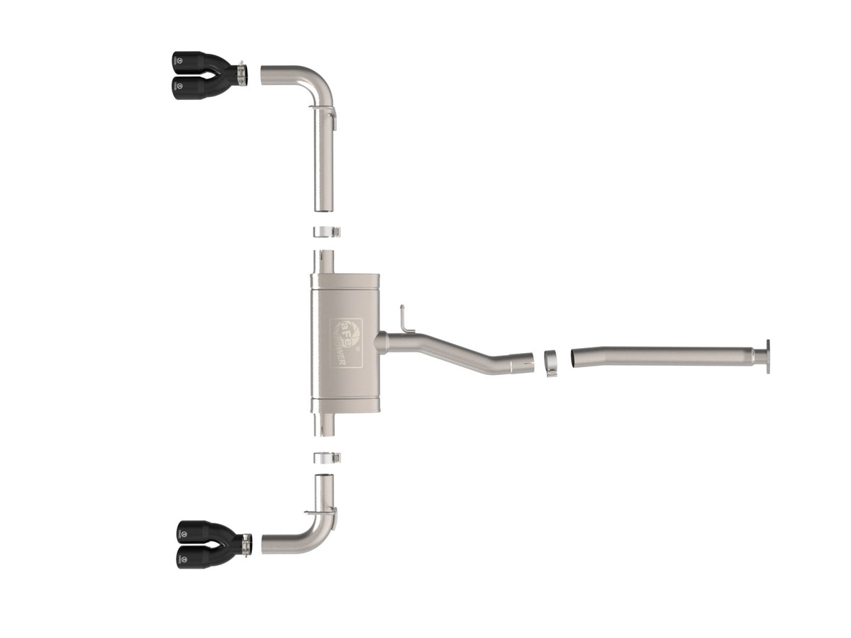 aFe Takeda 2-1/2 IN 304 Stainless Steel Cat-Back Exhaust System w/ Black Tip - Lexus NX250 2022-2025