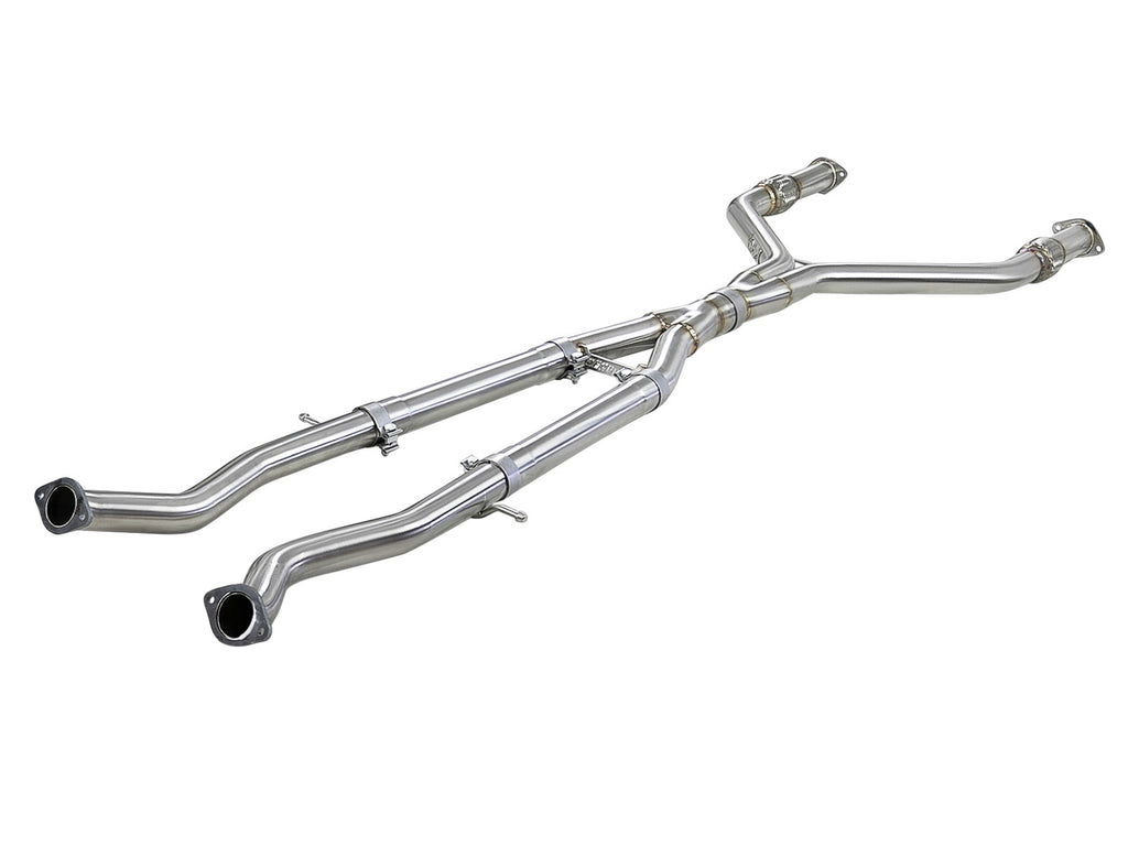 aFe Takeda Y-Pipe 2-1/2 IN to 3 IN 304 Stainless Steel Exhaust System - Infiniti Q50/Q60 2016-2024