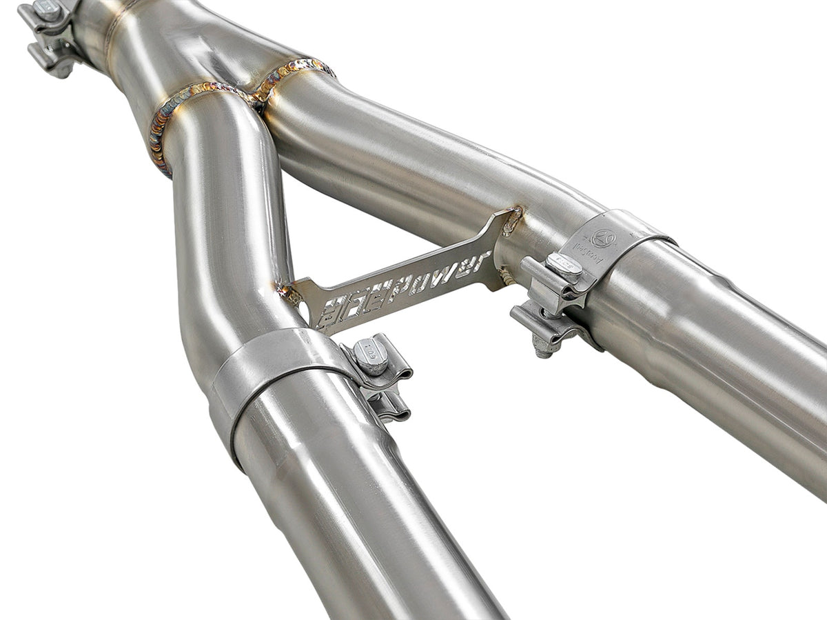 aFe Takeda Y-Pipe 2-1/2 IN to 3 IN 304 Stainless Steel Exhaust System - Infiniti Q50/Q60 2016-2024