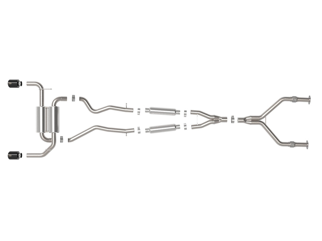 aFe Takeda 2-1/2 IN 304 Stainless Steel Cat-Back Exhaust System w/ Black Tip - Infiniti Q50 (V37) 2014-2015