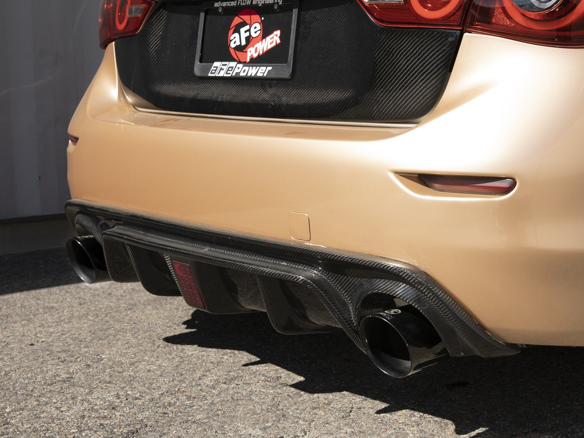 aFe Takeda 2-1/2 IN 304 Stainless Steel Cat-Back Exhaust System w/ Black Tip - Infiniti Q50 (V37) 2014-2015