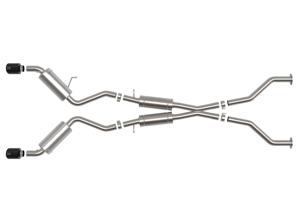 aFe Takeda 2-1/2 IN 304 Stainless Steel Cat-Back Exhaust System w/ Black Tip - Nissan 370Z 2009-2020