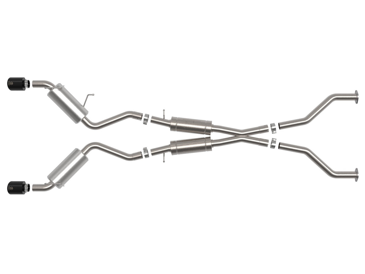 aFe Takeda 2-1/2 IN 304 Stainless Steel Cat-Back Exhaust System w/ Black Tip - Nissan 370Z 2009-2020