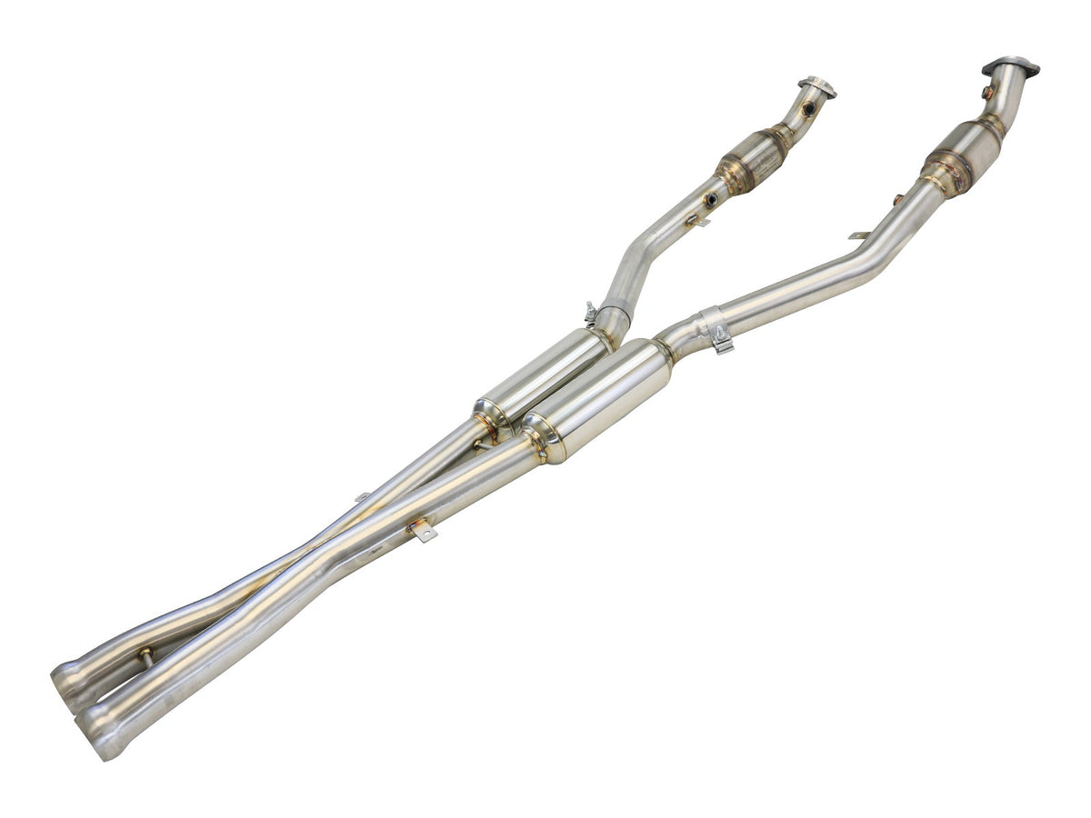 aFe MACH Force-Xp X-Pipe 2-1/2 IN 304 Stainless Steel w/ Cat & Resonator - BMW M3 (E90/E92/E93) 2008-2013