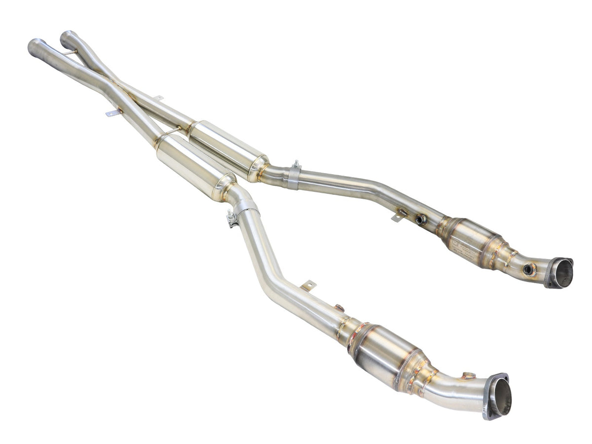 aFe MACH Force-Xp X-Pipe 2-1/2 IN 304 Stainless Steel w/ Cat & Resonator - BMW M3 (E90/E92/E93) 2008-2013